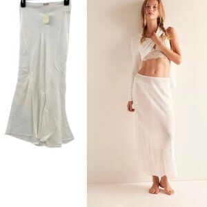 FREE PEOPLE IVORY/WHITE HALF SLIP MAXI SKIRT XS, S, M NWT‎